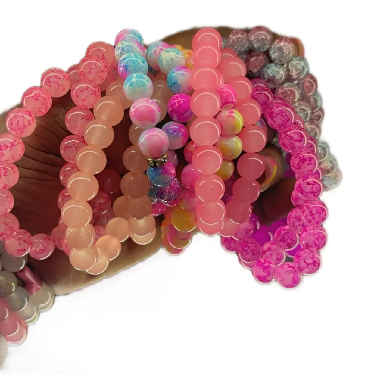 Pink Beaded Bracelet for Women - Fashion Accessory(1 bracelet not a set)