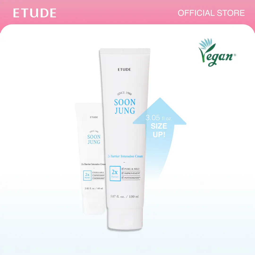 [ETUDE Official] Soonjung 2x Barrier Intensive Cream 5.07 fl oz (150ml) | Deep Hydration | Skin Protection | Nourishing Formula | Moisturizing
