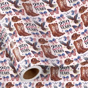 1776 Heritage Gift Wrap - Celebrate 250 Years of America with Flag Design