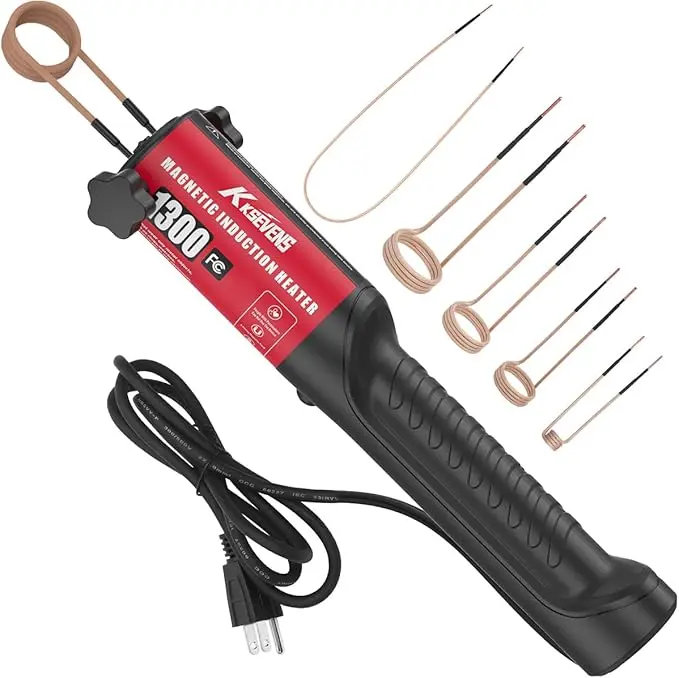 KKSEVENS 1300W Induction Heater Tool 110V Handheld Magnetic Bolt Remover with 5 Coils for Rusty Screw Removal，Auto Repair，Easily Remove,Birthday Gift