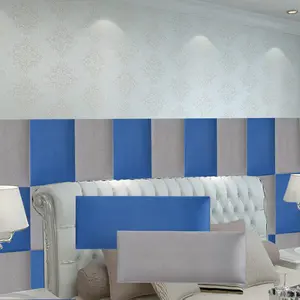 Plush Fabric Soft Wall Panel, Tech Cloth Bed Surround Soft Padding Thick Self-Adhesive Background Wall Border Bedside Headboard Patch