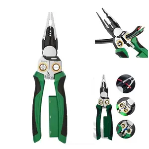 8-in-1 Heavy-Duty Electric Wire Stripper & Electrical Pliers, Multi-Function Tool with Ergonomic Non-Slip Grip and Adjustable Blade & Lever Mechanism, All-in-One Wire Cutting and Repair Tool for Electricians, Home & Industrial Use, Durable Construction