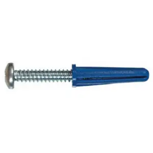 Hillman Fasteners 41400 Blue Ribbed Plastic Anchors Pack of 5
