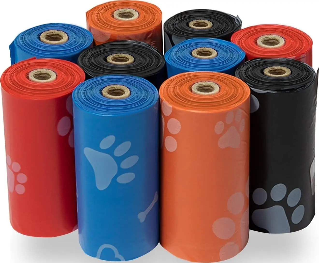 Best Pet Supplies Poop Bags for Dogs - Assorted Colors, 150 Count | Scented, Leak-proof, Easy-Tear perforations, 15 Thick Bags per roll, Outdoor Walking & Travel, Fits Standard Holders