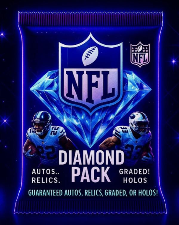 Playoffs Edition ! Diamond NFL Pack! Includes 1 Graded card or one Case Hit, Auto or Jersey Card *Image for Advertising purpose Only
