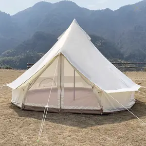 Outdoor camping tent Portable folding pyramid large space yurt Indian tent five meters cotton cloth