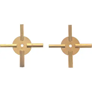 Universal 4 Prong Brass Clock Key for Winding Clocks, Odd and Even Numbers (2 PC.) - JT6336-2