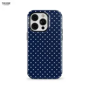 Navy Blue Polka Dot Phone Case Pattern cover for iphone 17 pro max 15 14 13 12 11 Trendy for iPhone Gifts For Him & Her iPhone Case Father's Day Gifts