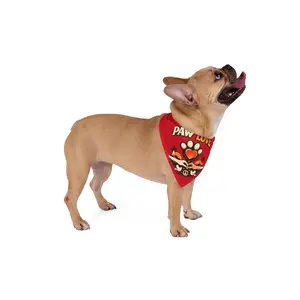 Pet Bandana — "Paw Love" Retro Beach Paw Print Bandana for Dogs & Cats