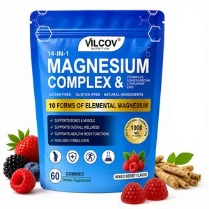 VILCOV 14-in-1 Magnesium Complex + Ashwagandha Gummies, Mixed Berry Taste – 60 Chewables with 10 Types of Magnesium, L-Theanine, D3 & Zinc – Helps with Evening Relaxation, Sleep Support & Daily Vitality – Ideal for Busy Moms, Travel & Summer Self-Care