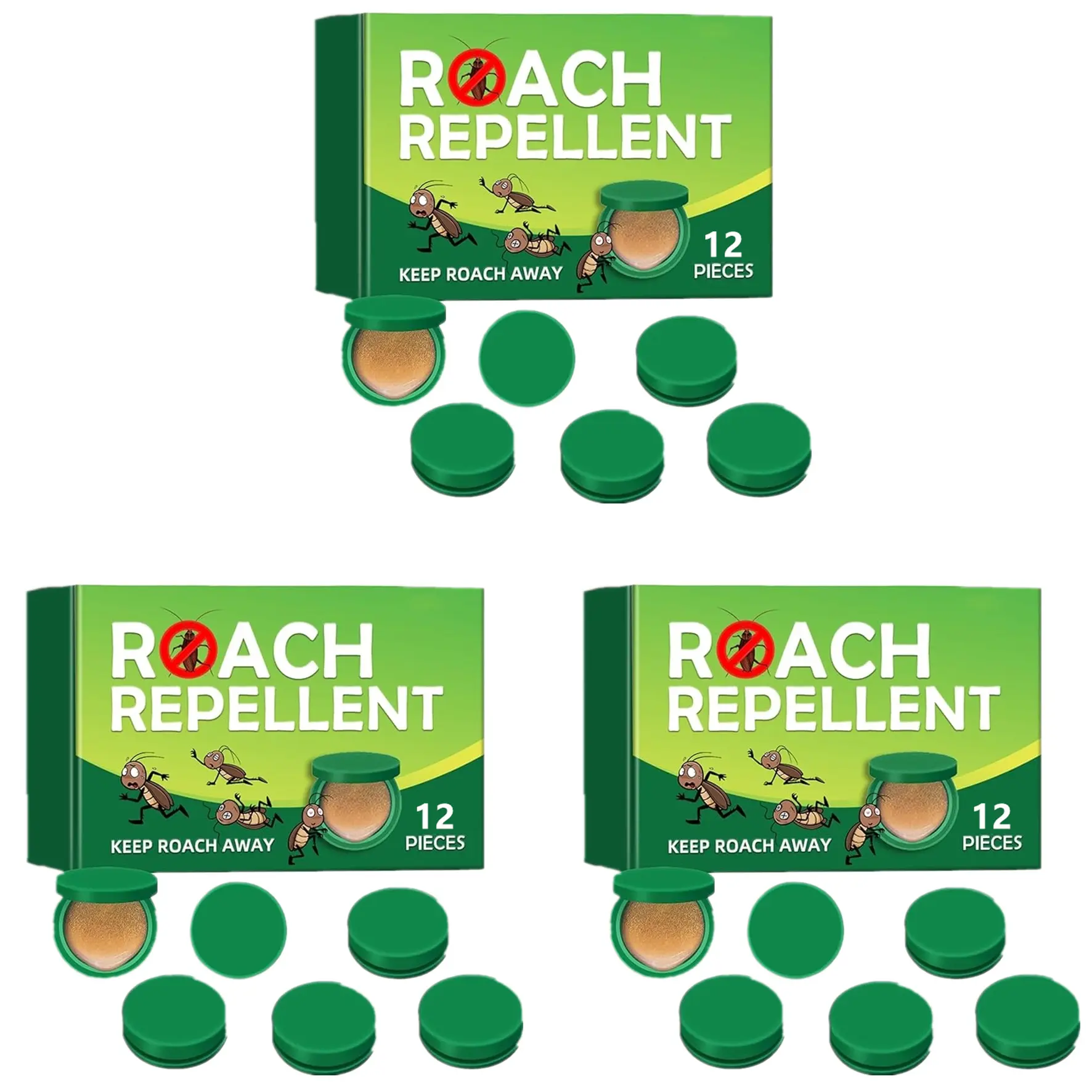 12 Pack Roach Repellent kill Cockroach Gel Bait & Cockroach Killer Powerful Roach Repellent Bait Trap Traps indoor Infestation Solution Easy to Use Cockroach Deterrent Indoor Outdoor for Kitchen Home RV Corner Pet Safe control Killer and Repellent Set