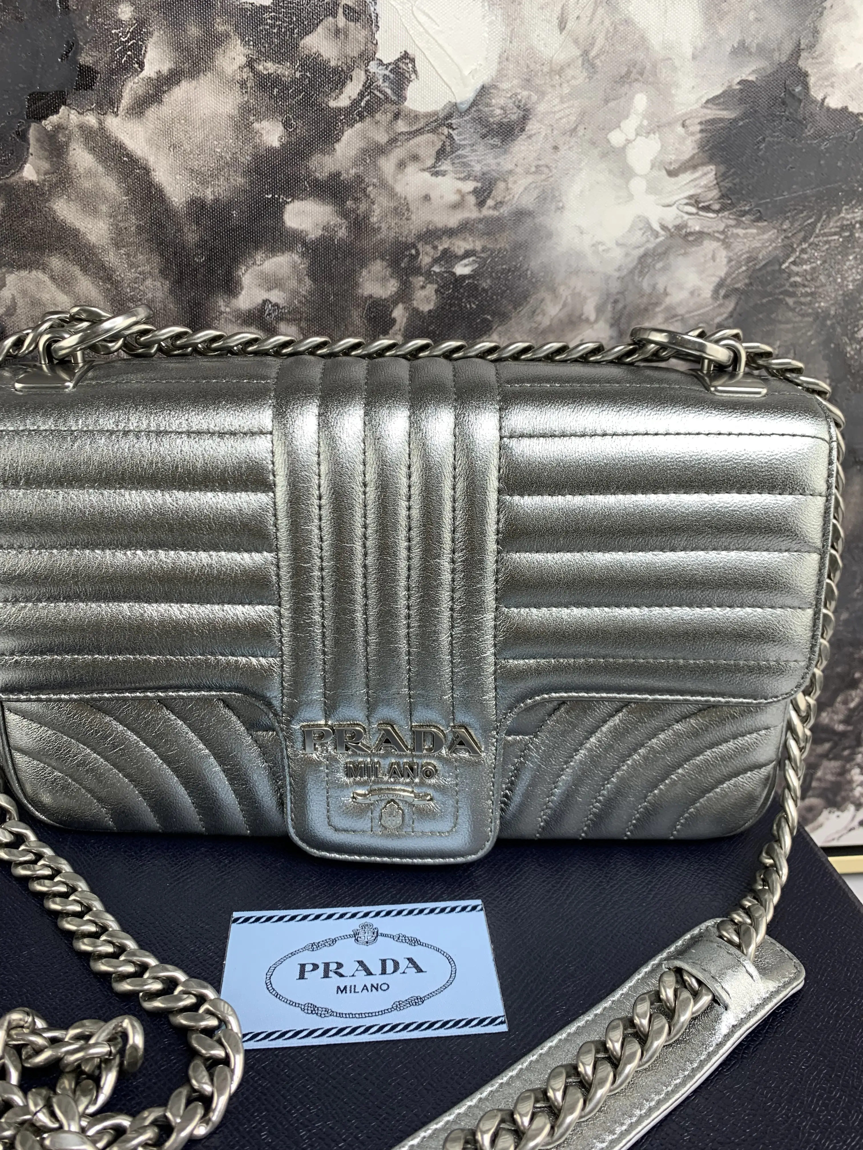 Pre-owned PRADA leather Crossbody Bags Diagramme Large Bag