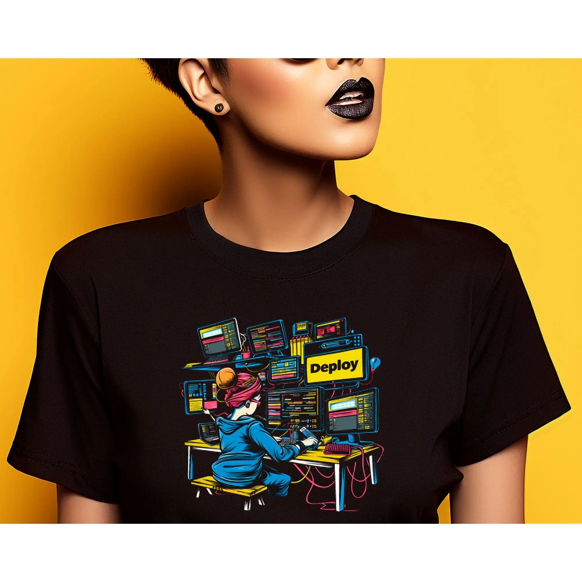 Deploy Coder Shirt It Specialist Gift Software Engineering Tee Funny Programmer Shirt For Geeks Tech Enthusiasts Developer Apparel WSoftwDevel