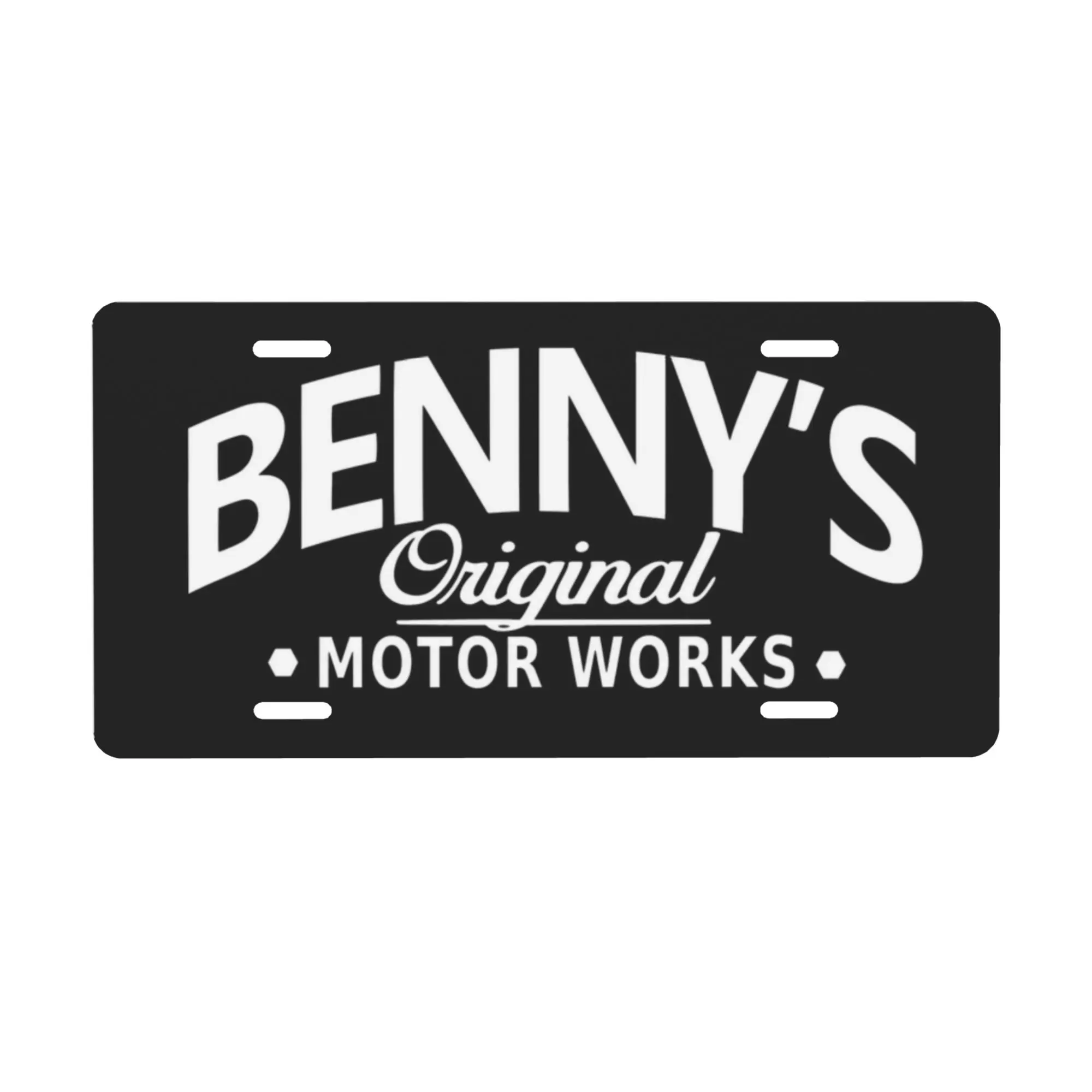 Benny's Motoworks Customized Metal License Plate - Personalized Aluminum Decorative Automotive Exterior Accessory, Home Decor Plaque