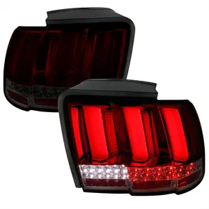 1999-2004 Ford Mustang Sequential LED Tail Lights (Chrome Housing/Red Smoked Lens)