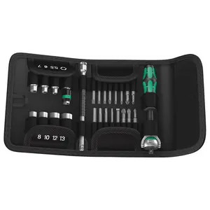 Wera 5051045001 Tools 26Pc Zyklop Ratchet ¼" Socket and Bit Set with pouch (Metric)