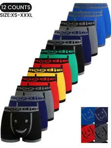 Men's Cartoon Expression Pattern Letter Tape Boxer Brief, Comfortable Breathable Seamless Underwear for Daily Wear, Fitted Elastic Boyshorts,Men's Underwear for All Seasons