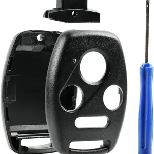 No Cutting Key Fob Remote Shell and Pad for Honda 2003-2012 Accord, 2006-2013 Civic Ex, 2009-2015 Pilot, 2005-2006 Cr-V