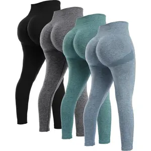 4 Piece Butt Lifting Workout Leggings Women, Seamless Gym Scrunch Booty Lifting Sets