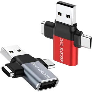 Data Blocker,Protect Against Juice Jacking,Hack Proof  Guaranteed,for  15 16 17 Series,and , Any Other USB Device , USB Data Blocker. (2 Red Grey)