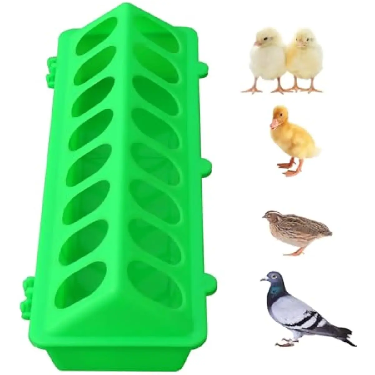 Flip Top Chick Feeder Trough Plastic Flip Top Bird Small Poultry Feeder Chicken Pigeon Duck Quail Feeder Waterer Small Chicken Feeders No Waste No Mess