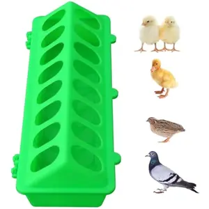 Flip Top Chick Feeder Trough Plastic Flip Top Bird Small Poultry Feeder Chicken Pigeon Duck Quail Feeder Waterer Small Chicken Feeders No Waste No Mess