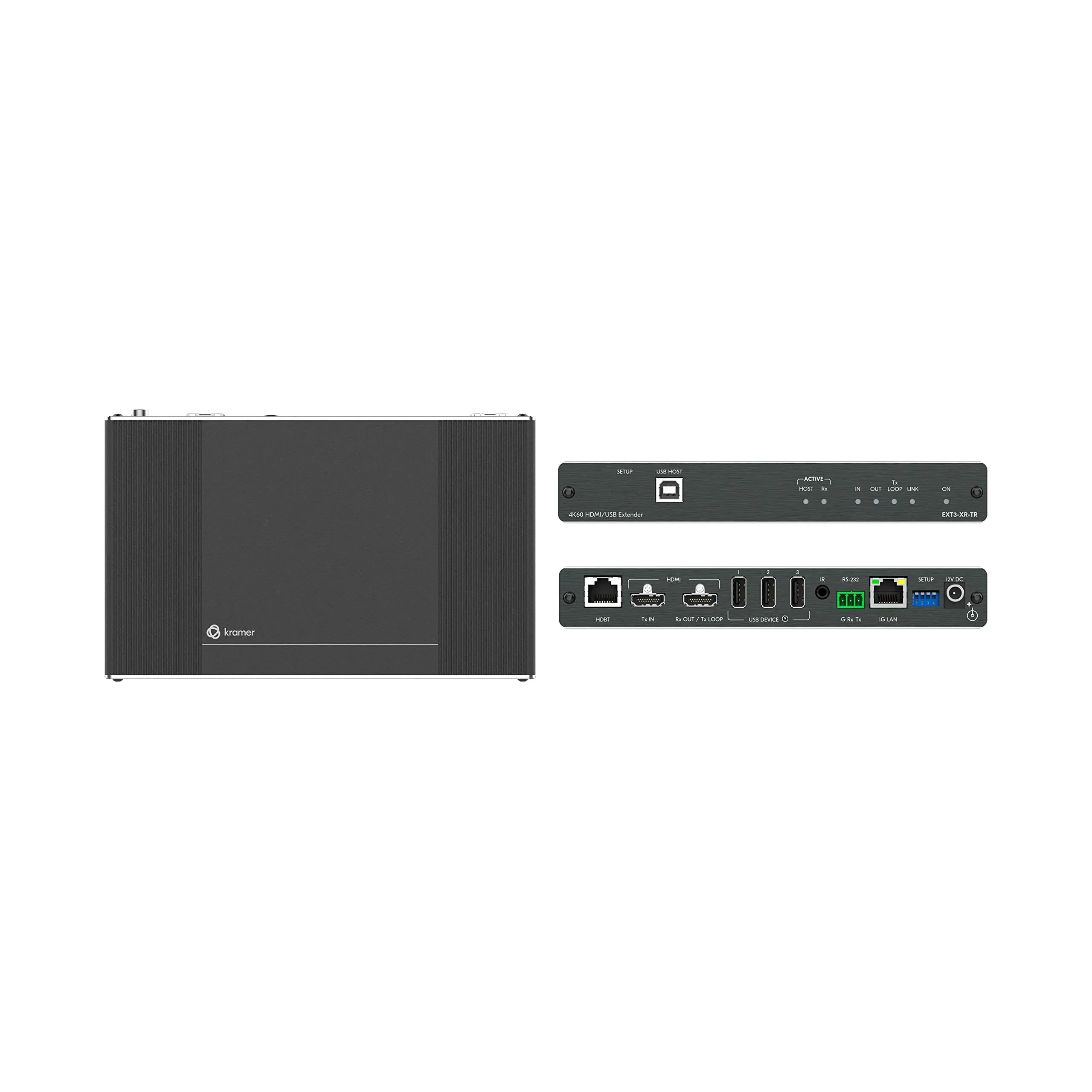 KRAMER  EXT3-XR-TR4K60 4:4:4 HDMI EXTENDER WITH USB, ETHERNET, RS232, & IR OVER