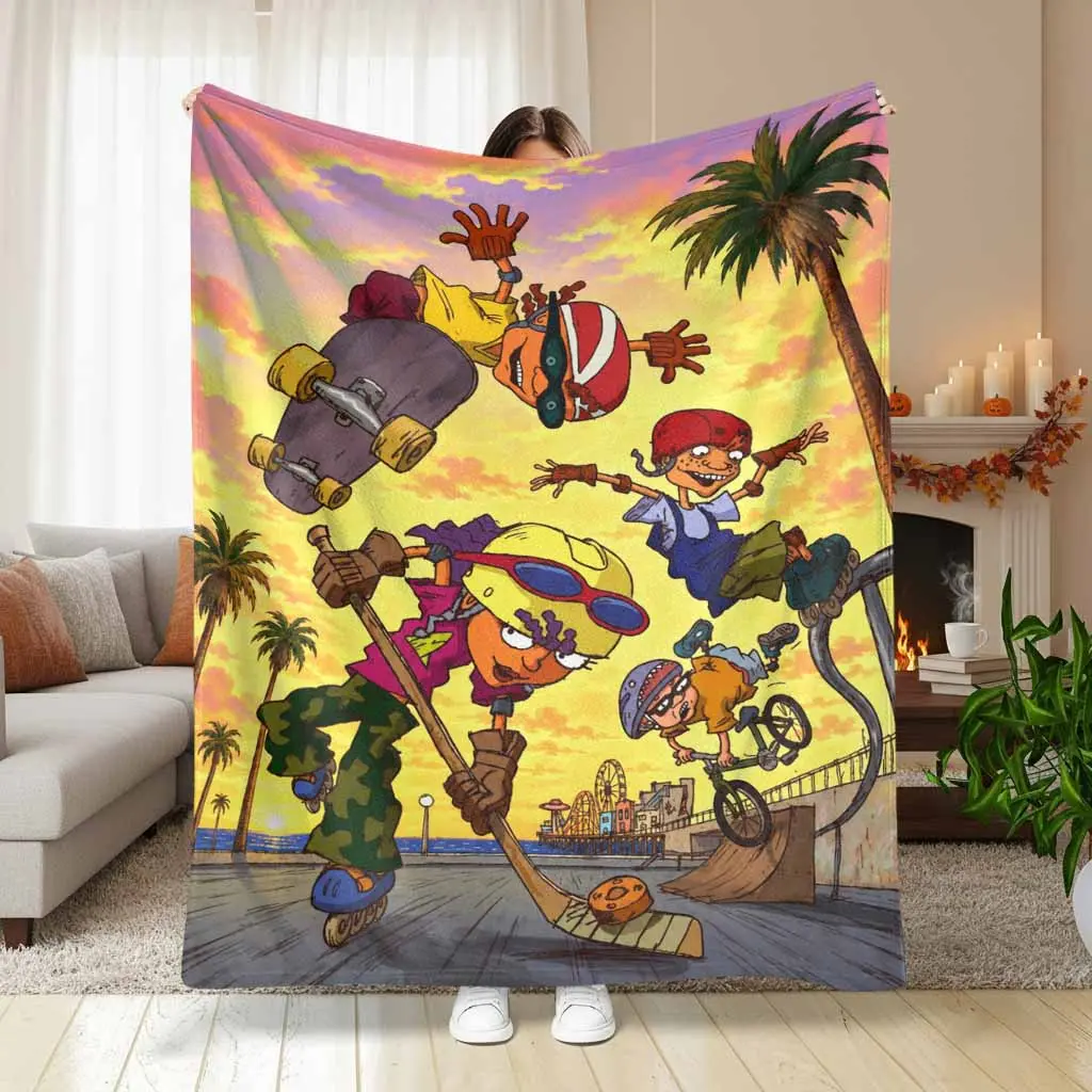 Fairly OddParents Cartoon Flannel Fleece Blanket Pink Anime Aesthetic Pattern Super Soft Lightweight Plush Texture Cozy Warm Bedding For Living Room Sofa Travel Nap Office Decor Gift