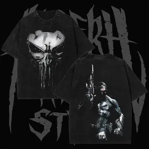 Vintage The Punisher Skull Soldier Graphic Cotton Shirt, Dark Tactical Comic Anti Hero Style Streetwear Washed T-Shirt Hoodie Sweatshirt, Retro Skull Superhero Oversized Unisex Graphic Apparel, Gift for Him, Gift for Fan, Comic Lover Shirt