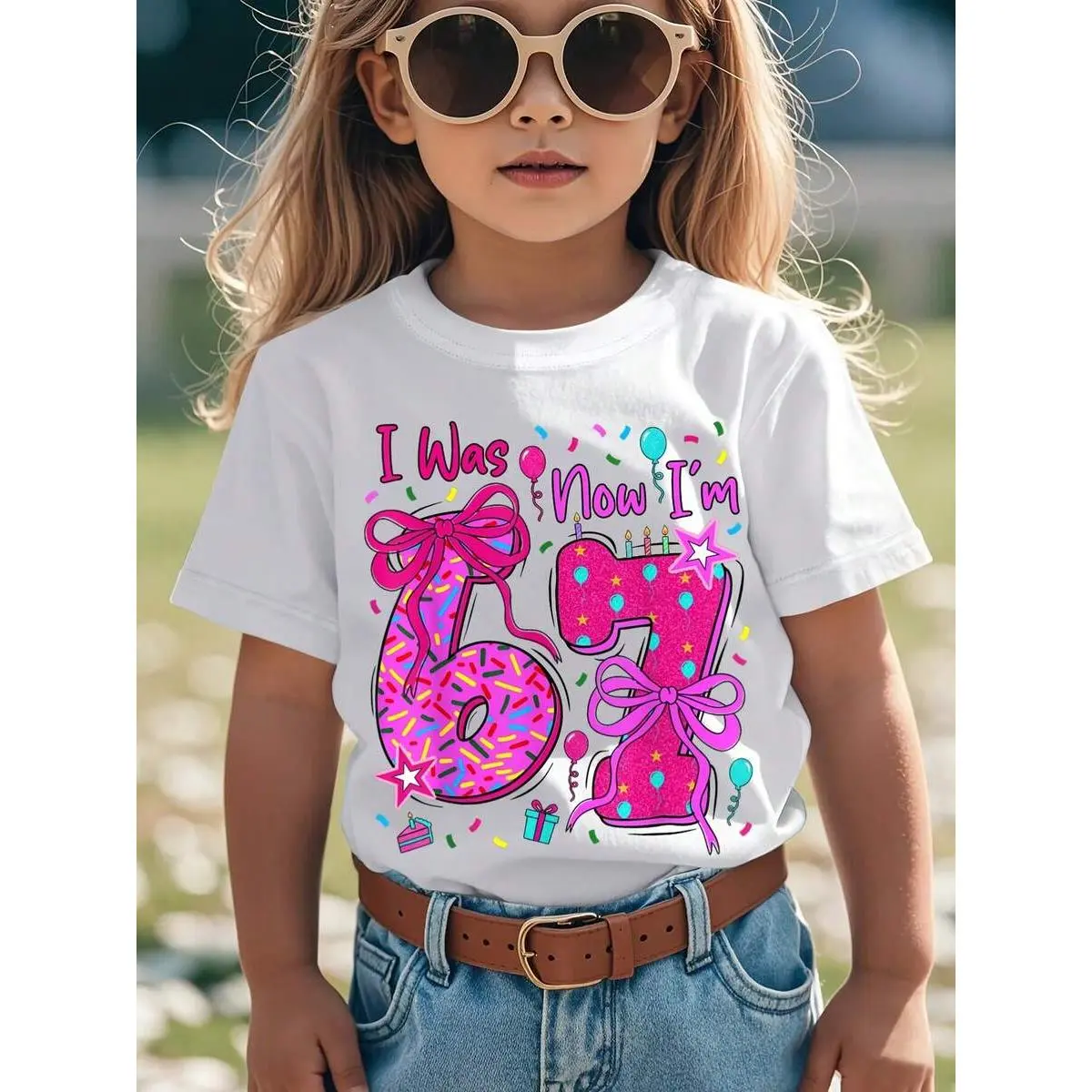 Kids' Knitting Graphic Athletic Round Neck T-Shirt - Soft, Breathable, 6-7y/10-11y/11-12y, Lower Elementary School, Birthday Party/Daily Wear
