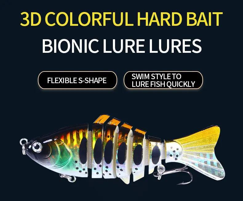 Artificial Fishing Bait with Hook,Multi Jointed Swim Crank Fishing Lure 3.9in/0.56oz,Bionic Hard Fishing Bait Suitable for Fresh Water and Saltwater,Slow Sinking Lifelike Swimbait,Outdoor Fishing Equipment for Perfect for Beginners