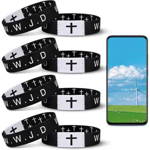 4 count Daily  Verse WWJD Bracelet, Christian  Bracelet for Women Men,   Wristband, What Would  Do Bracelet