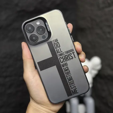Military-Grade Shockproof Protective Smartphone Casing for iPhone 17,16 Pro Max,15 Plus,14,13,12,11,Air,XS,XR - Trendy Letter Cross Pattern, Anti-Scratch, Slim Mobile Phone Accessories Cover