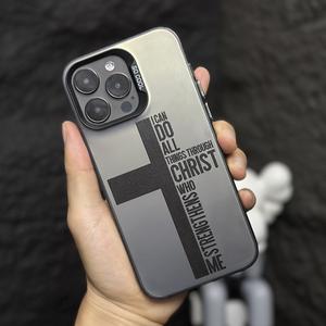 Case for iPhone 17 16 Pro Max 15 Plus 14 13 12 11  Air XS XR E Trendy Letter Cross Pattern Anti-Scratch Military-Grade Drop Protection Slim Cellphone Cover