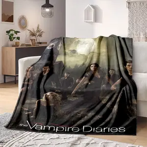 The Vampire Diaries (3) Printed plush blankets are suitable for all seasons, soft and comfortable for sofas, mattresses, offices, outdoor use, camping, travel, and home use. Perfect for Black