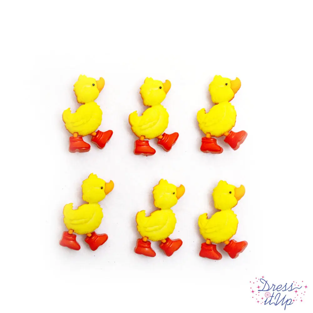 Duck Singles Yellow Animal Birds Buttons