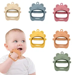 Baby Teether Teething Toys for Babies 0-6 Months Baby Teething Toy Silicone Anti Dropping Infant Hand Teether Pacifiers Wrist Hand Chew Toys for Sucking Needs(Bear)