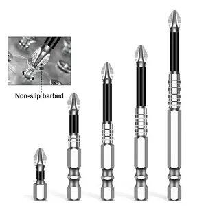 Anti-slip, impact-resistant screwdriver set with strong magnetism, high hardness, Phillips bits, and high torque