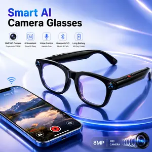 Al Smart Glasses with 8MPCamera &1080PVideoRecording, Photochromic Lenses, Voice Assistant, SmartWear Detection