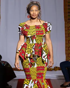 Elegant Multicolor Ankara Skirt and Blouse – Vibrant Patterns