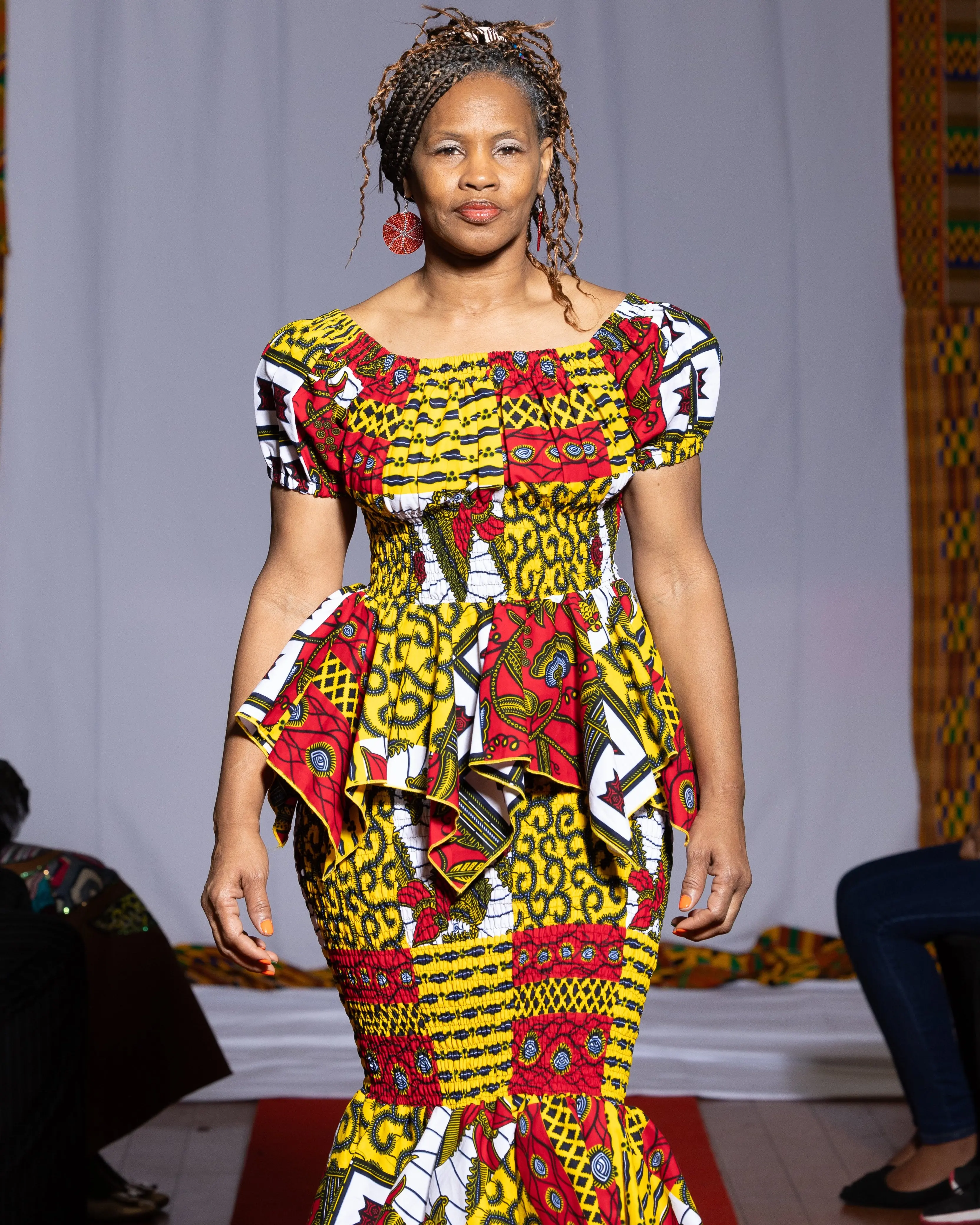 Elegant Multicolor Ankara Skirt and Blouse – Vibrant Patterns
