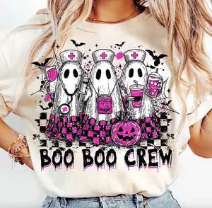 Boo Boo Crew Halloween Nurse Shirt, Neon Ghost Nurse Shirt, ER Nurse Sweatshirt, Coquette Spooky Hoodie, Preppy Nurse Gifts, Halloween Shirt For RN