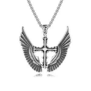 Fallen Angel Cross Men's Vintage Pendant Necklace Necklace Pendant Personalized Fashion Avant-Garde Party