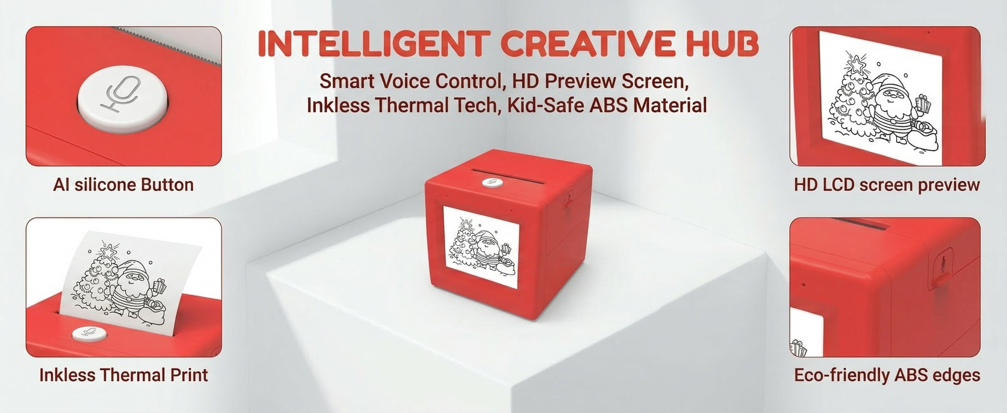 AI Voice Mini Printer: Wireless Portable Smart Gadget | Kids Learning & Creative Toy, DIY Craft & Home Office Must-Have-YY