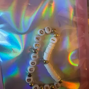 Love You Bracelet - White Beads with Gold Accents - Perfect for Expressing Affection and Style