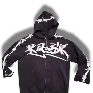 Kanek Black And White Zip Up Jackets