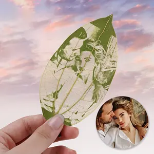 Personalized Leaf Photo Frame - Diy Engraved Wooden Keepsake For Couples, Friends & Family - Perfect For Home & Office Decor, Ideal Gift For Birthdays, Holidays & Special Occasions Decorative Items For Home amigurumi Decor Ornaments deck mold