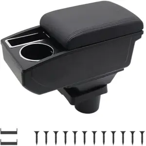 Toyota Yaris Vitz Car Armrests 2006-2011, Center Console Design, Dual Storage & Cup Holder, Durable Material, Option, Car Organizer