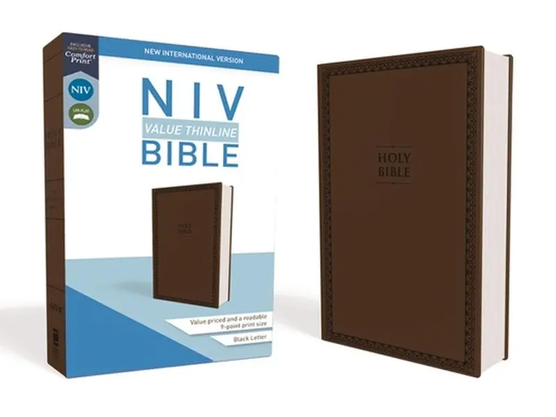 USED Book - NIV, Value Thinline Bible, Imitation Leather, Brown by Zondervan (Imitation Leather) - english