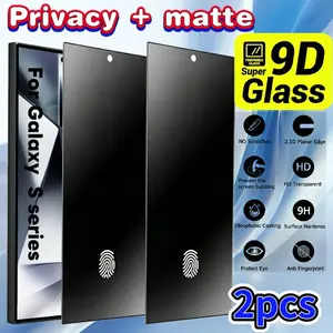 2-Pack Matte Privacy Tempered Glass Film for Samsung Galaxy S26 Ultra/s25 Ultra/s24 Ultra, Seamless Fingerprint Unlock, Anti-Spy Screen Protector